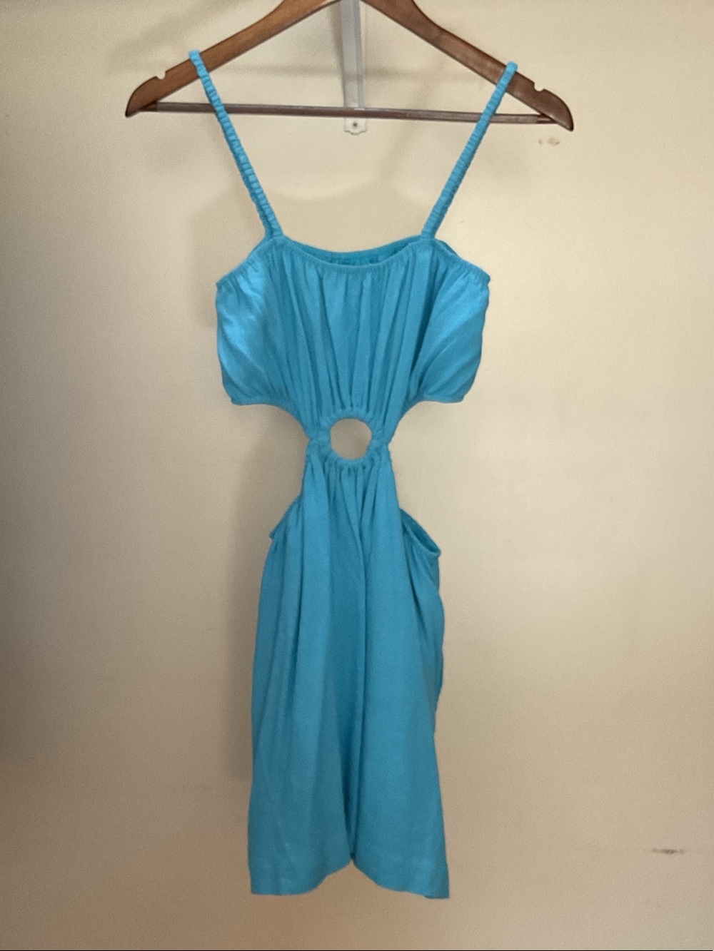 Sleeveless Turquoise Cutout Sundress - Women